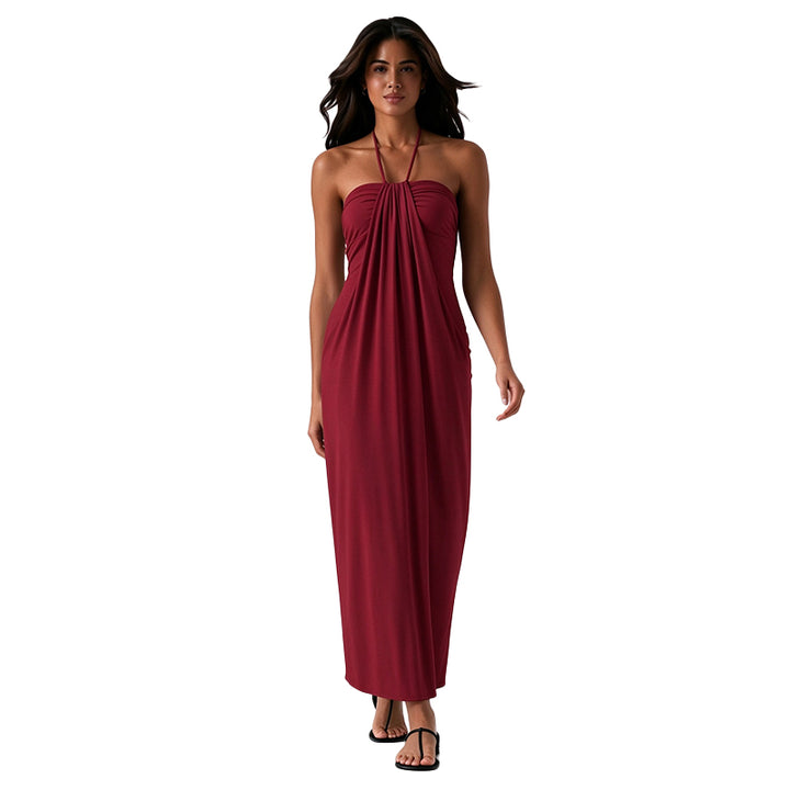 Backless Halter Maxi Dress