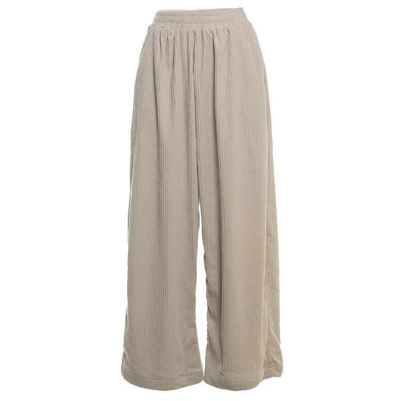 Relaxed Corduroy Wide Leg Pants