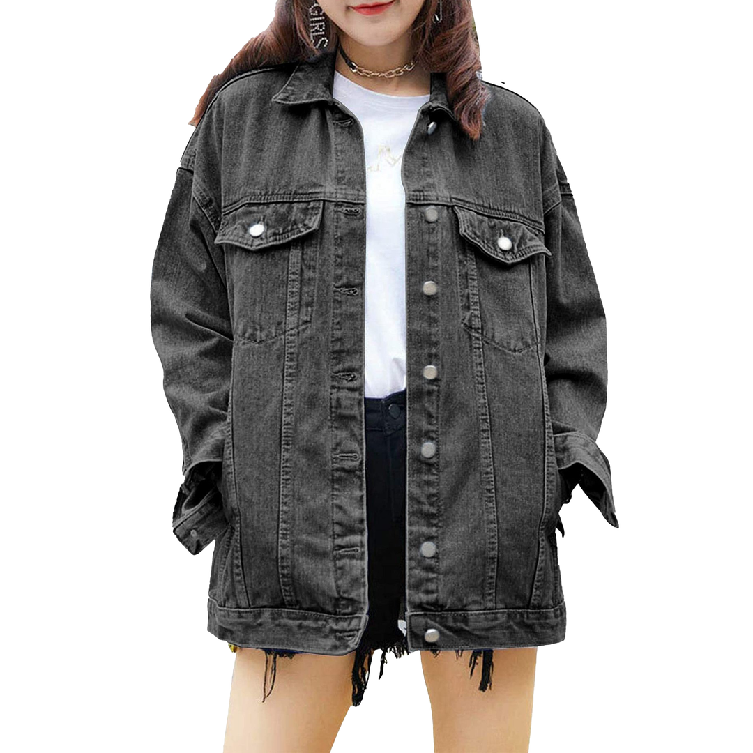Oversized Button-Up Denim Jacket