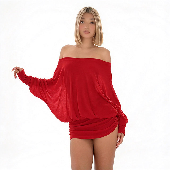 Off-Shoulder Draped Mini Dress
