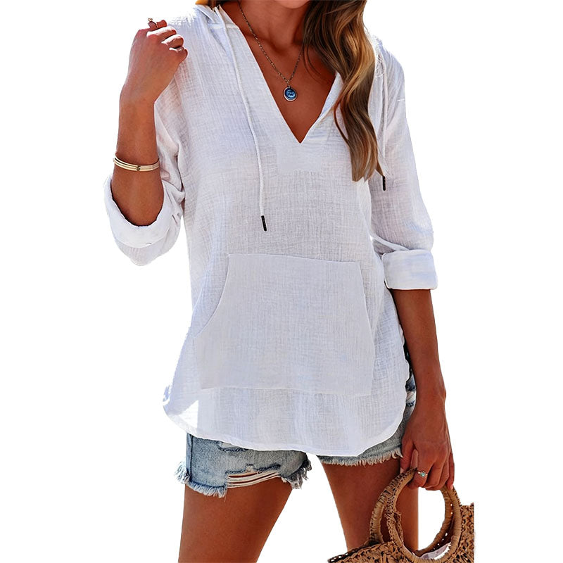 Relaxed Hooded Pullover Top