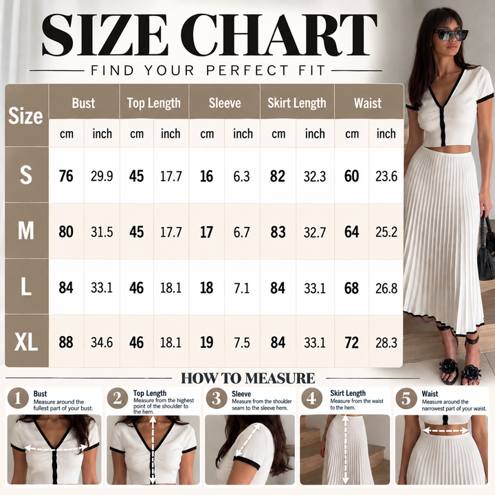 Ribbed Knit Two-Piece Skirt Set