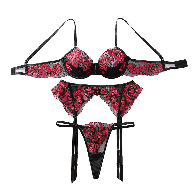 Floral Lace Underwire Lingerie Set
