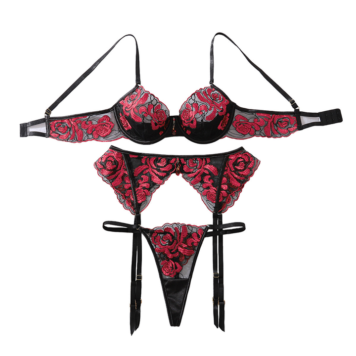 Floral Lace Underwire Lingerie Set