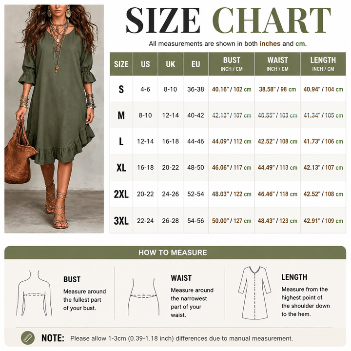 Boho Ruffle Sleeve Midi Dress