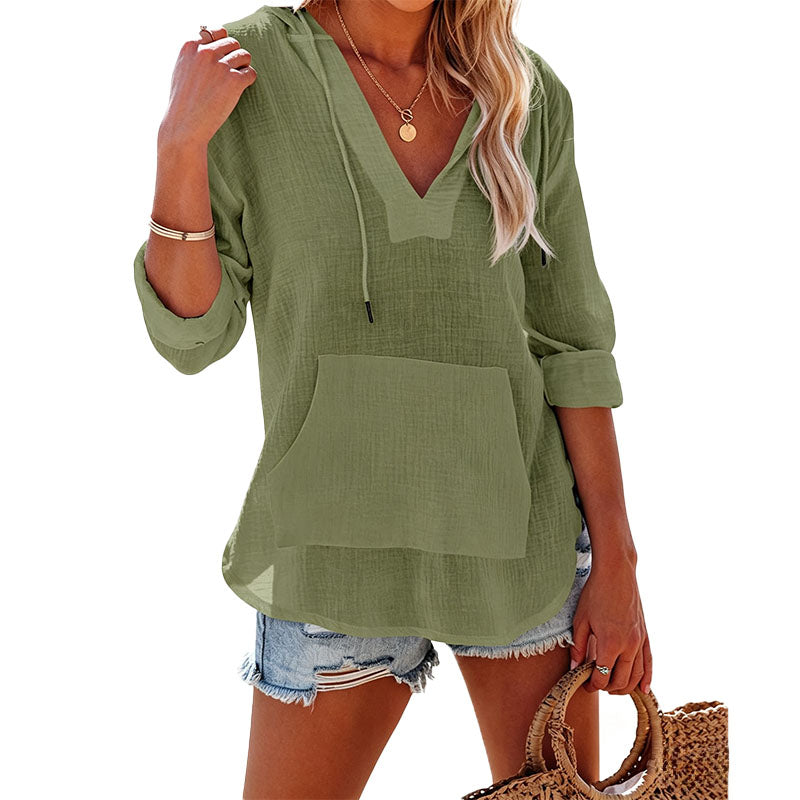 Relaxed Hooded Pullover Top