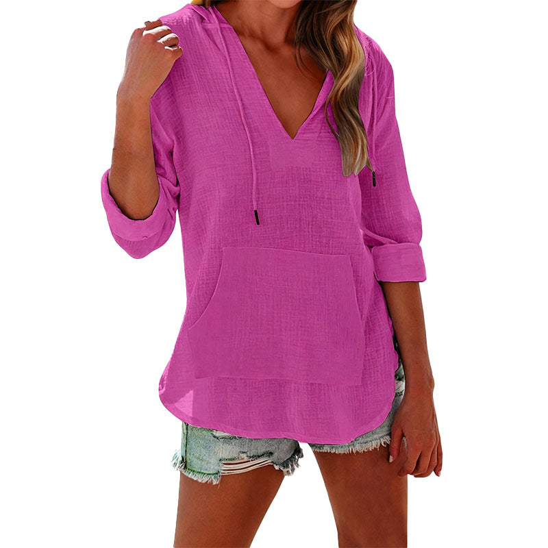 Relaxed Hooded Pullover Top