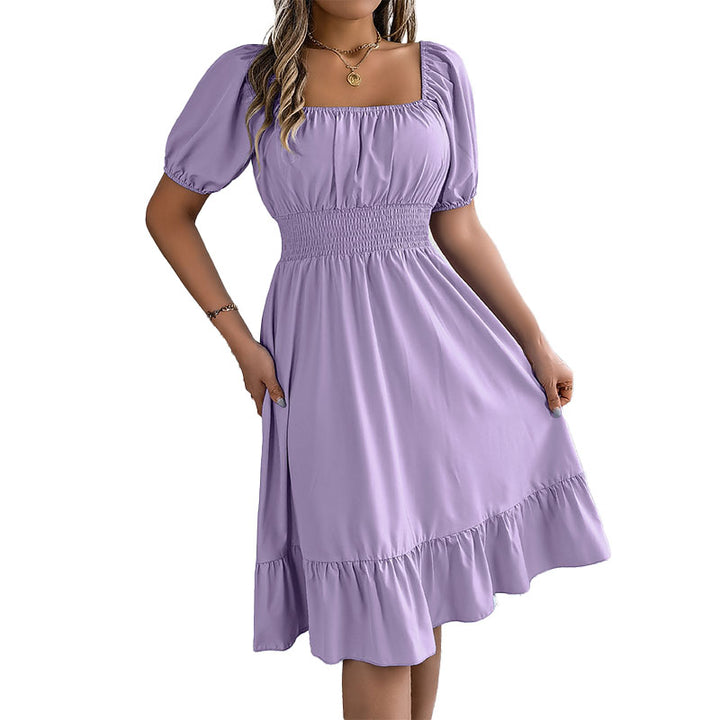 Elegant Square Neck Midi Dress