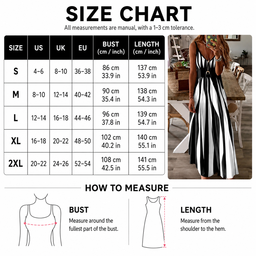 Striped V-Neck Maxi Dress