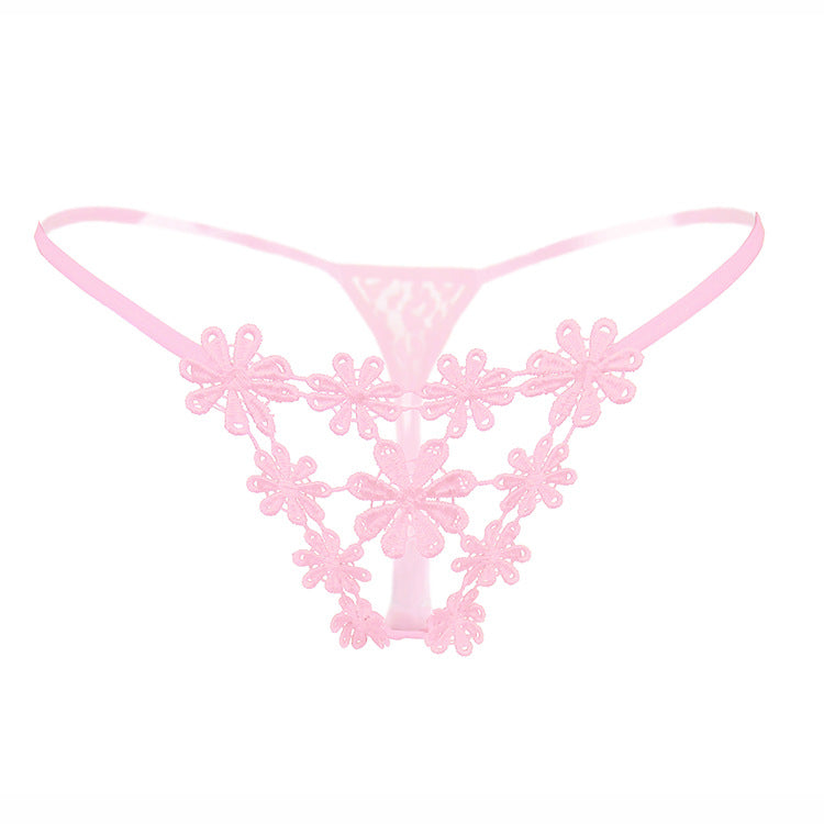 Floral Embroidered Thongs