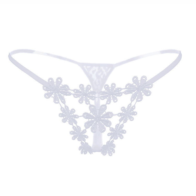 Floral Embroidered Thongs