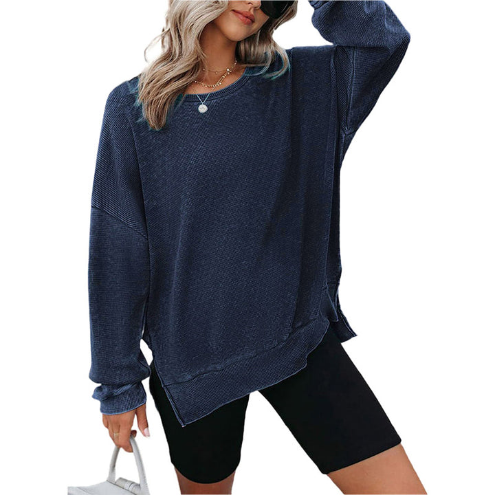 Washed Waffle Knit Pullover