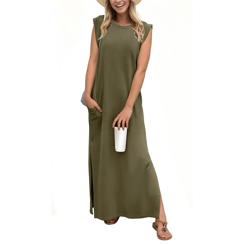 Sleeveless Pocket Maxi Dress