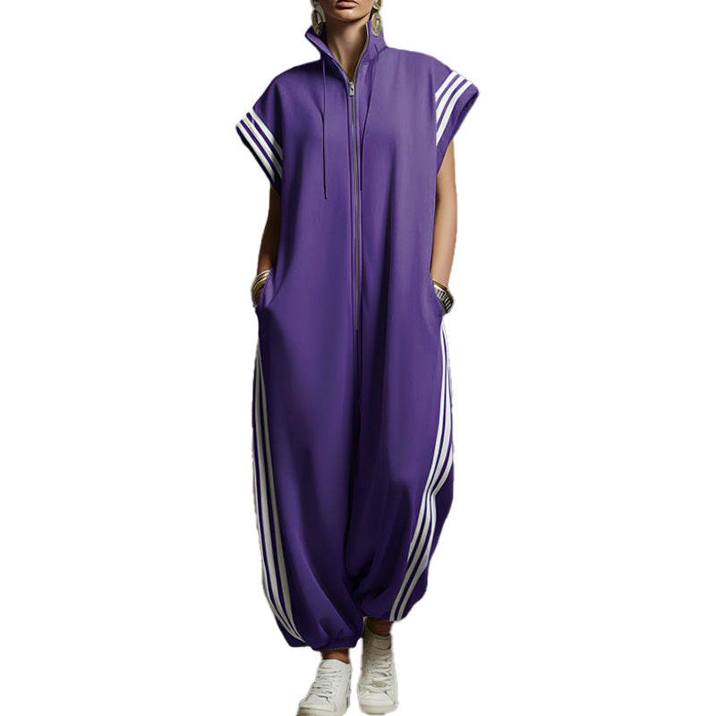 Women's Sporty Zip-Up Jumpsuit