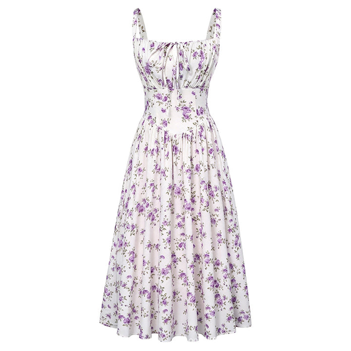 Floral Print Corset Midi Dress