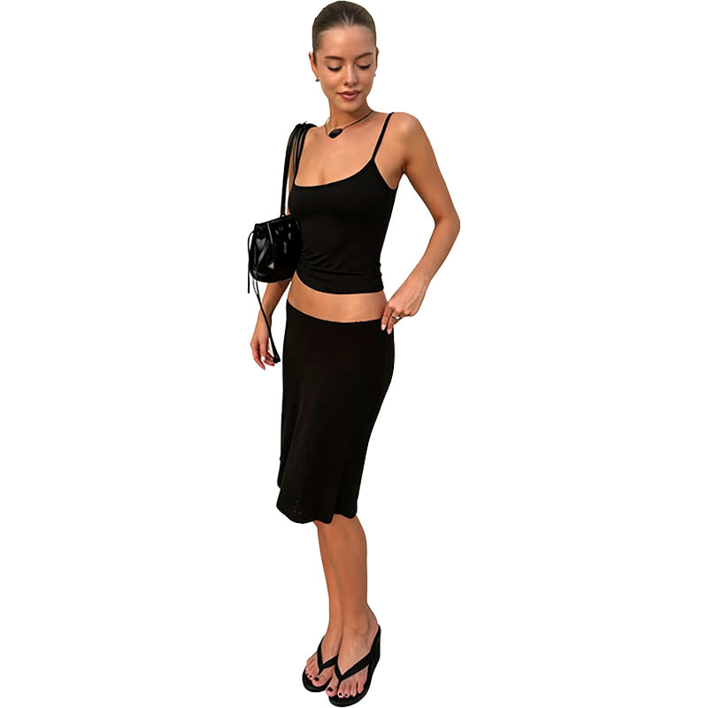 Relaxed Tank & Midi Skirt Set