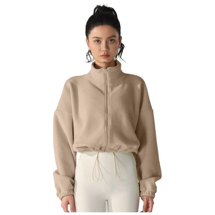 Cropped Fleece Zip-Up Jacket