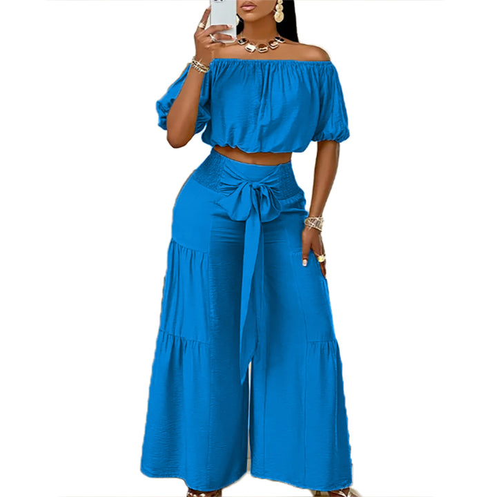 Off Shoulder Wide Leg Two Piece Set