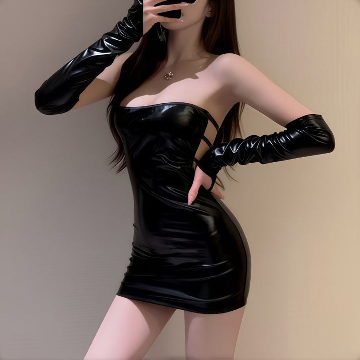 Bodycon Mini Dress & Gloves Set