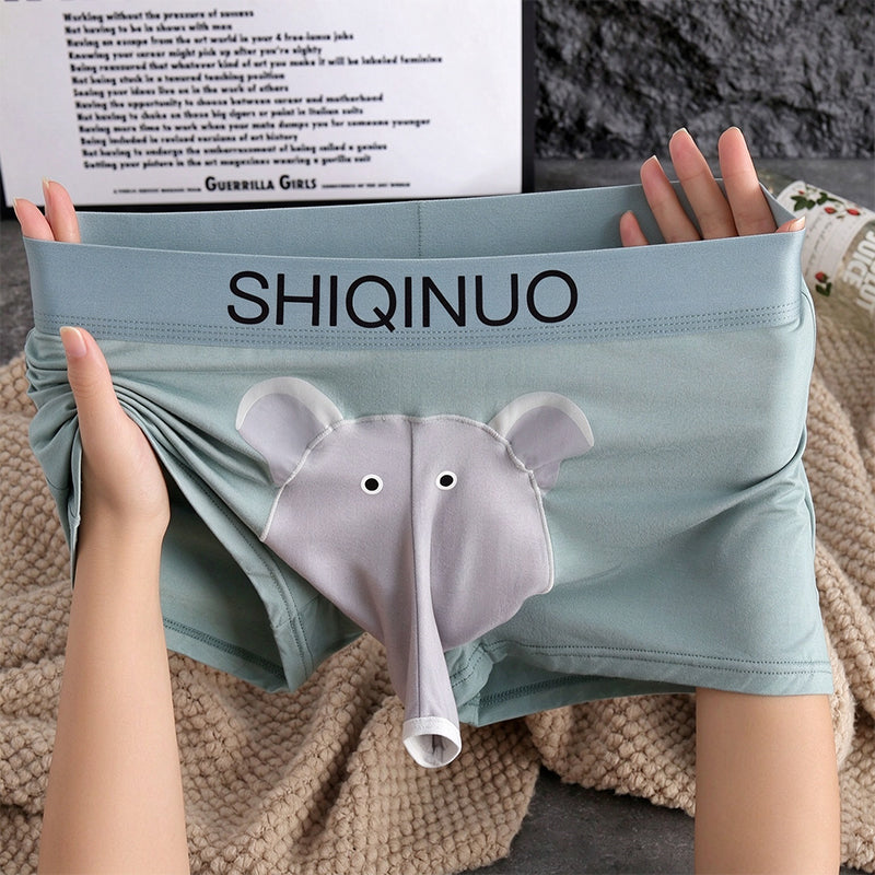 Men's Modal Elephant Print Boxer Briefs