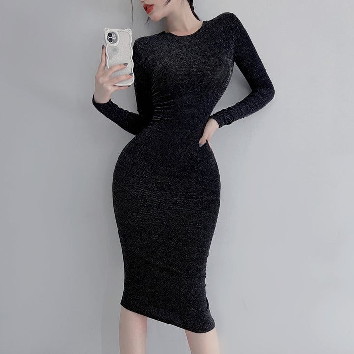 Shimmer Bodycon Midi Dress
