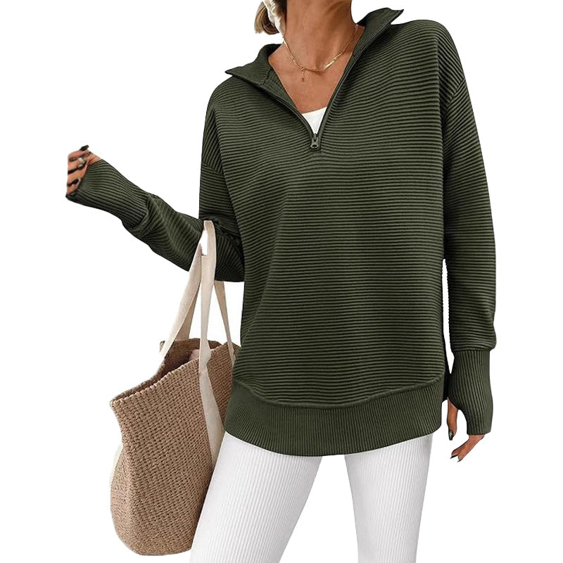 Long Sleeve Ribbed Lounge Sweater