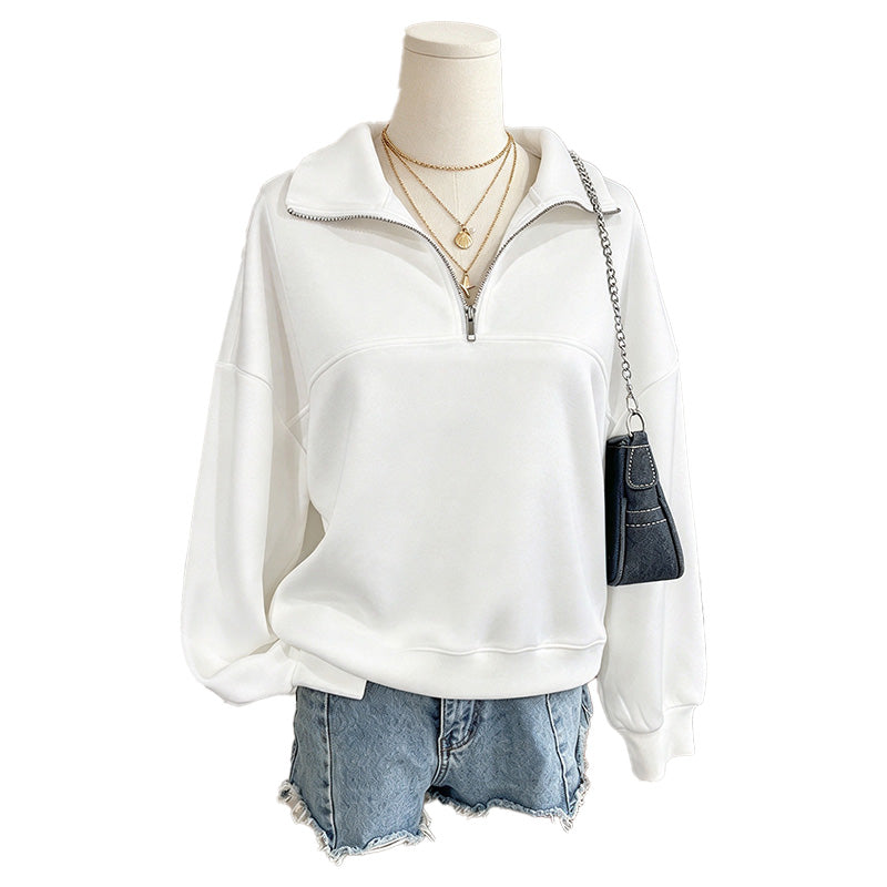 Half-Zip Relaxed Sweatshirt
