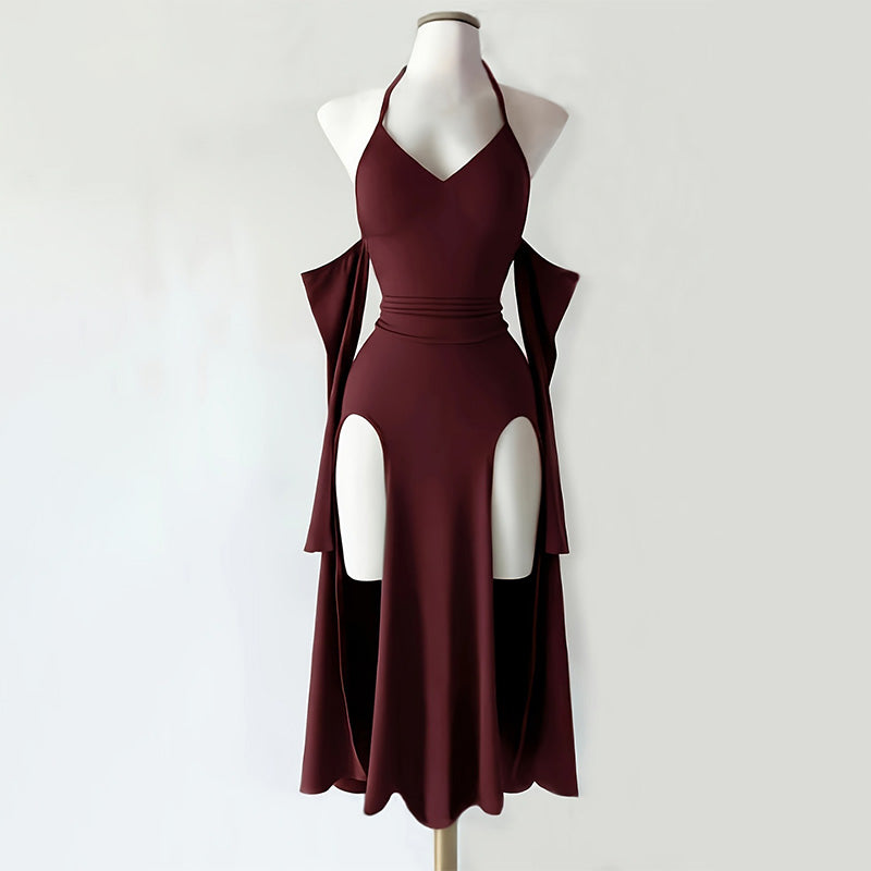 Cutout Halter Maxi Dress