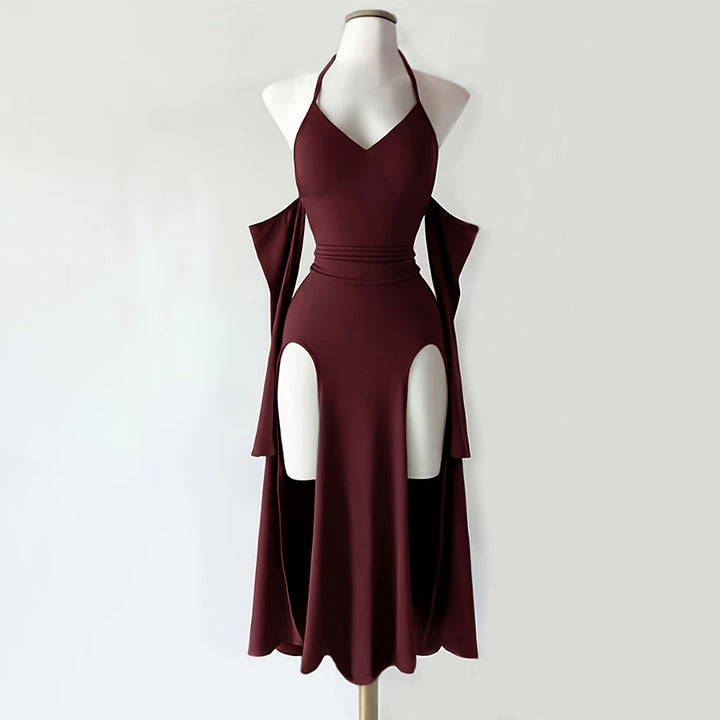 Cutout Halter Maxi Dress