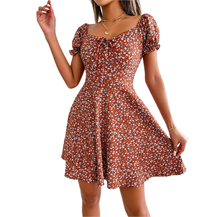 Floral Square Neck Mini Dress