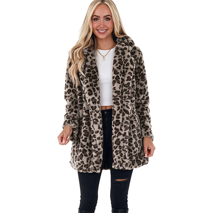 Leopard Print Faux Fur Coat