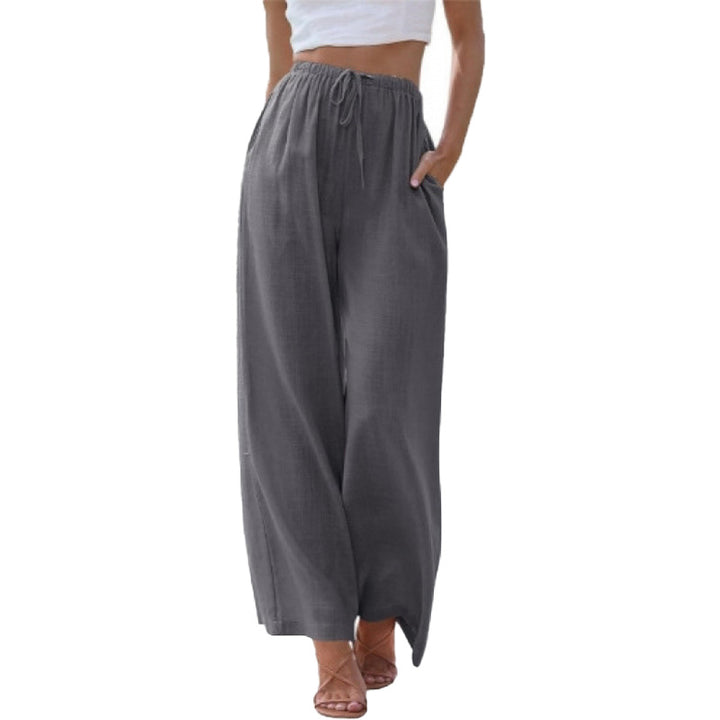 Linen Blend Wide Leg Pants