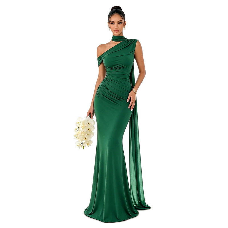 One Shoulder Bodycon Maxi Dress