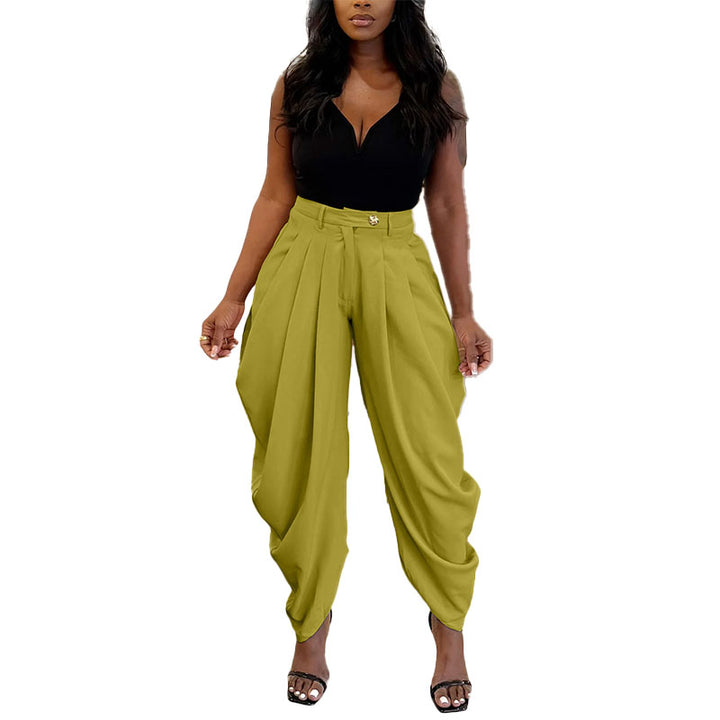 High Waisted Pleated Wide Leg Pants