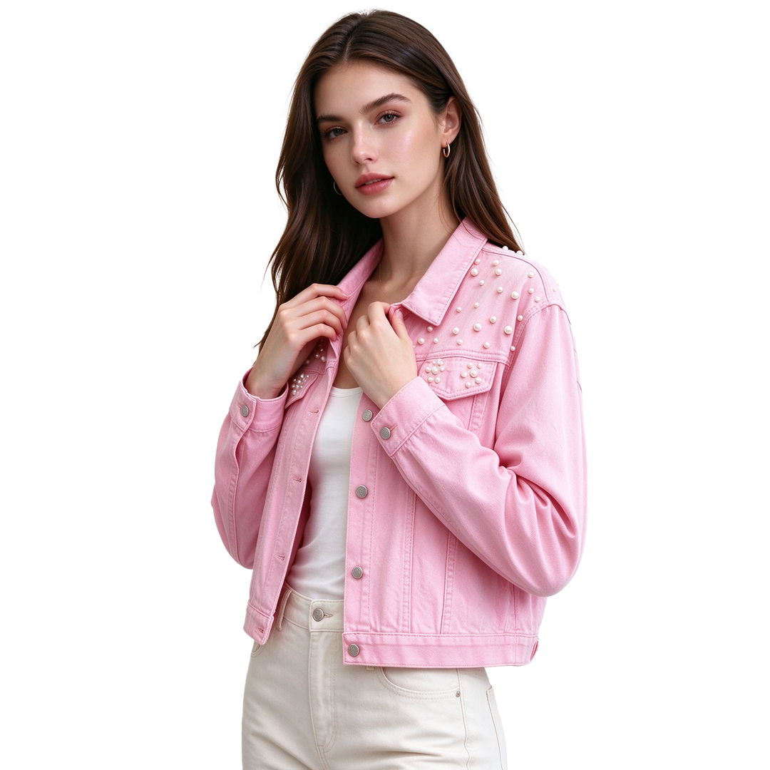Pearl Studded Denim Jacket