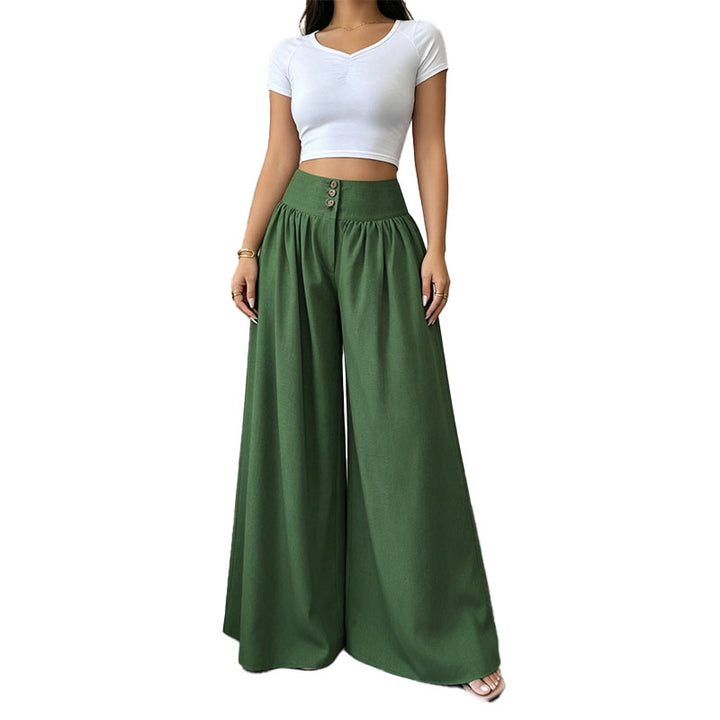 High Waist Pleated Wide Leg Pants