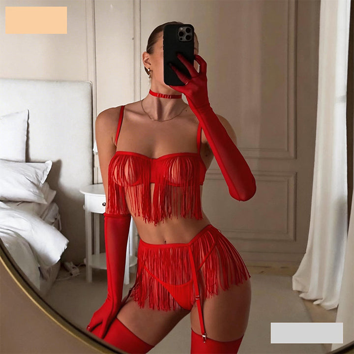 Fringe Garter Lingerie Set