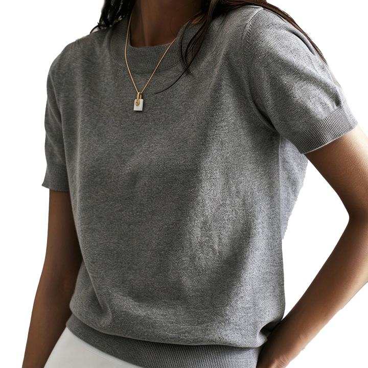 Relaxed Short Sleeve Knit Top