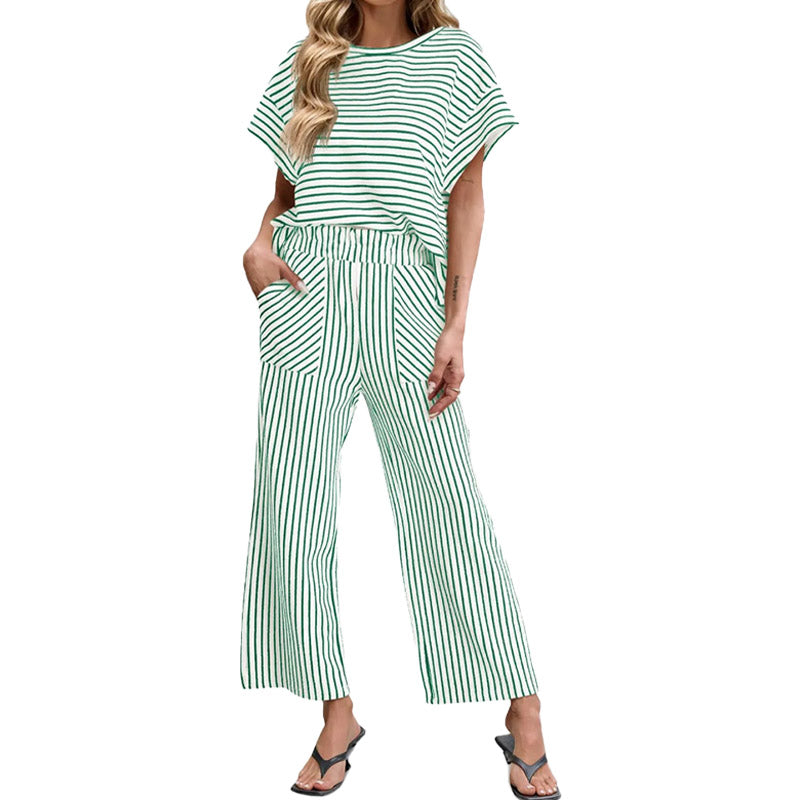 Striped Two-Piece Lounge Set