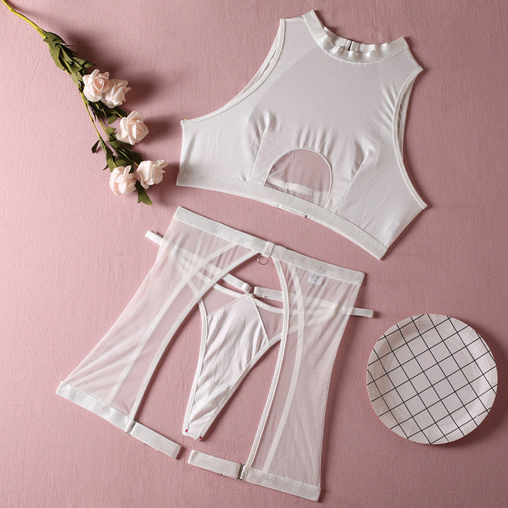 Sheer Mesh Cutout Lingerie Set