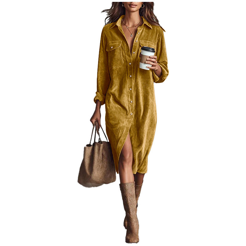 Corduroy Shirt Dress