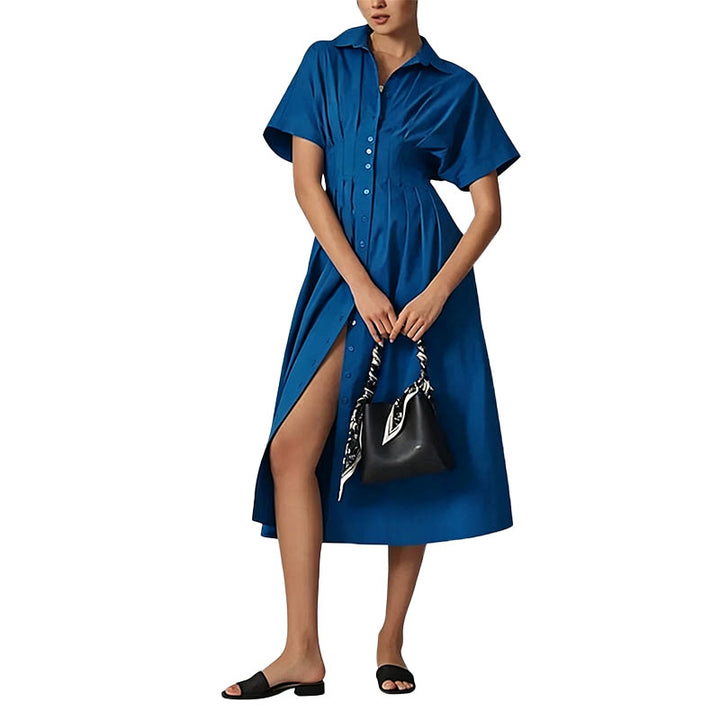 Button Front Midi Shirt Dress