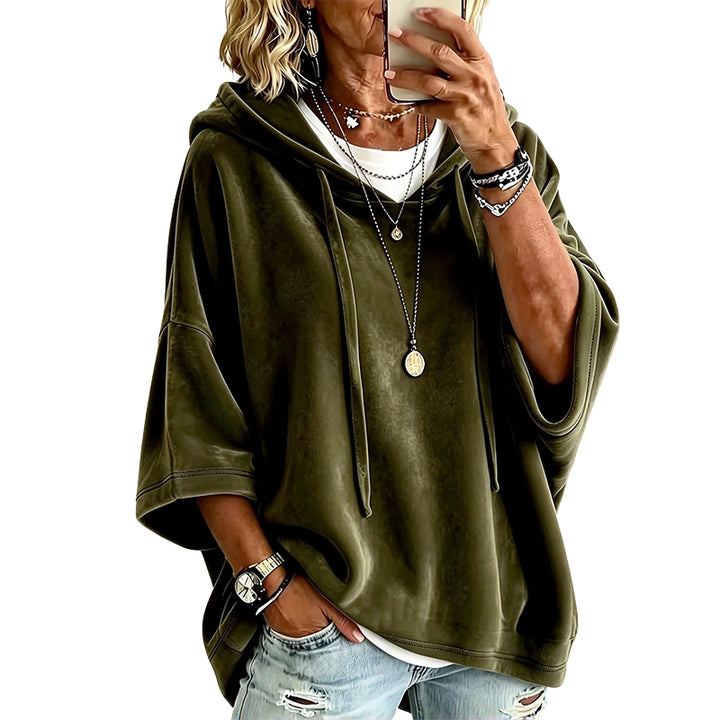 Casual Velvet Hooded Sweatshirt