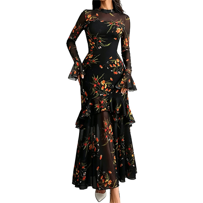 Floral Ruffle Maxi Dress