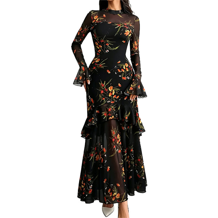 Floral Ruffle Maxi Dress