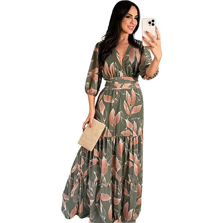 Printed Wrap Maxi Dress