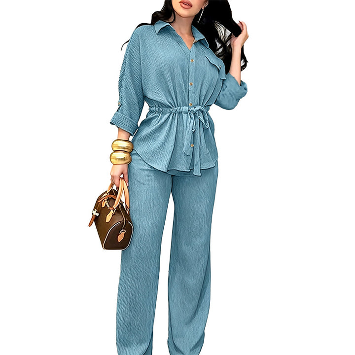 Relaxed Pleated Two Piece Set