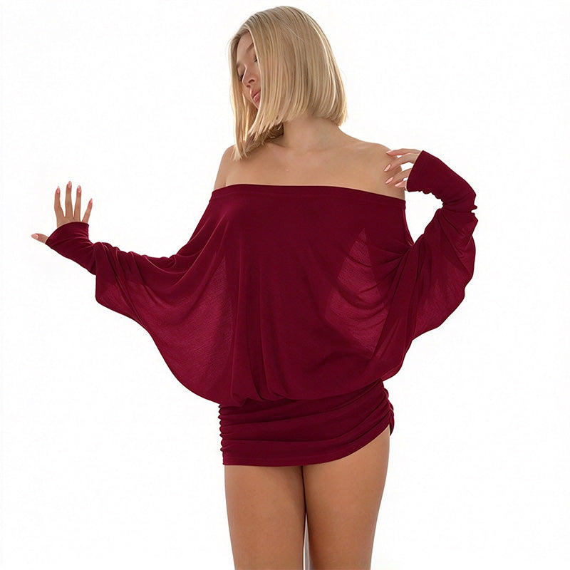Off-Shoulder Draped Mini Dress