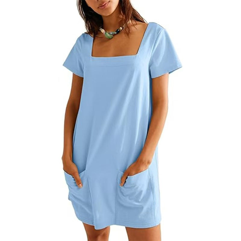 Casual Pocket Shift Dress