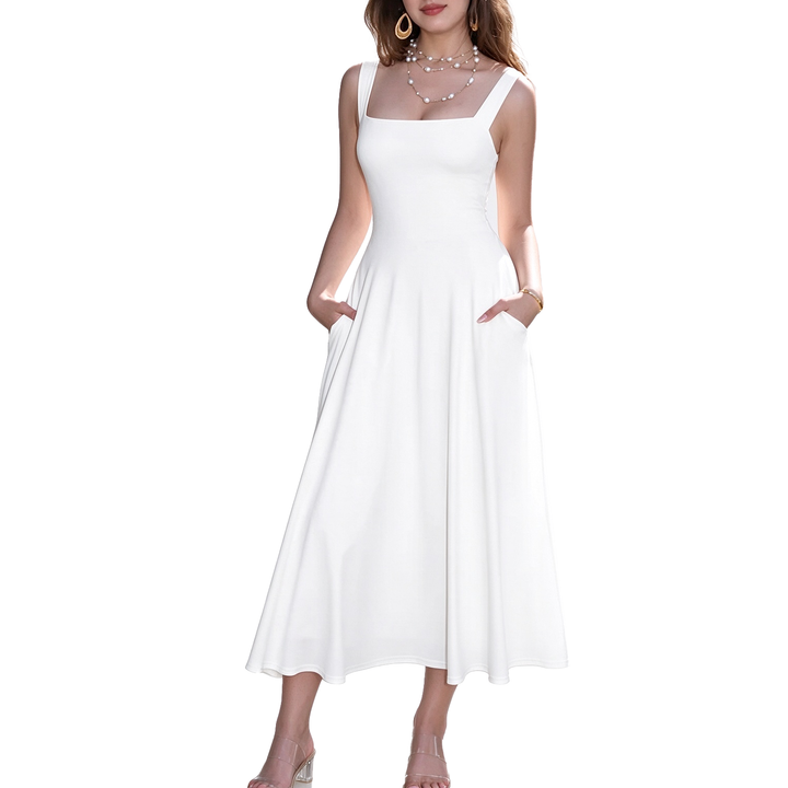 Square Neck Midi Dress